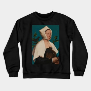 Portrait of a Lady with a Squirrel and a Starling - Hans Holbein the Younger Crewneck Sweatshirt